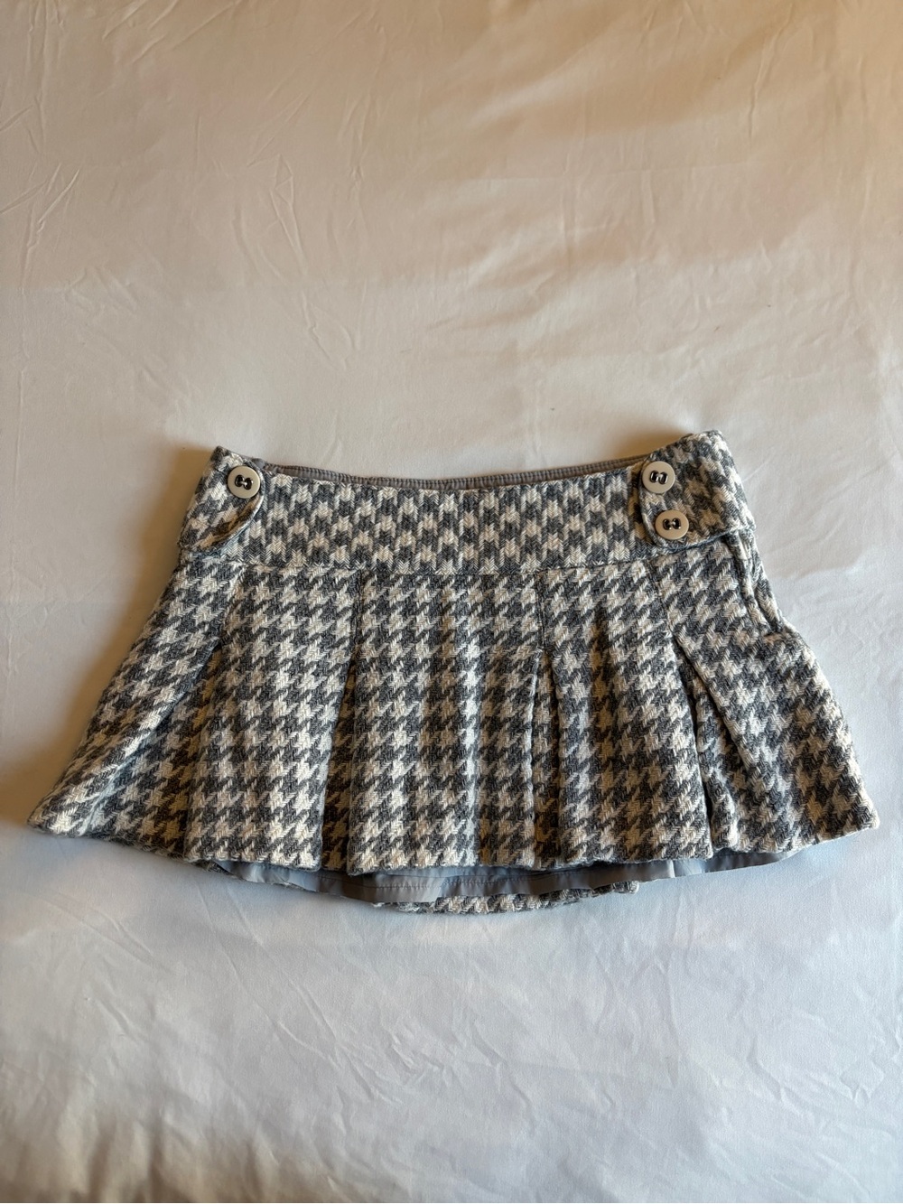 Aeropostale Houndstooth Pleated Mini Skirt Y2K Preppy Dark Academia Coquette